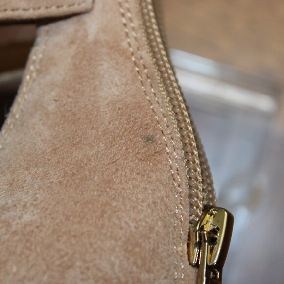 Lucky Brand Tan Knot Suede Stacked Heel Nacito Sandals - Picture 15 of 16